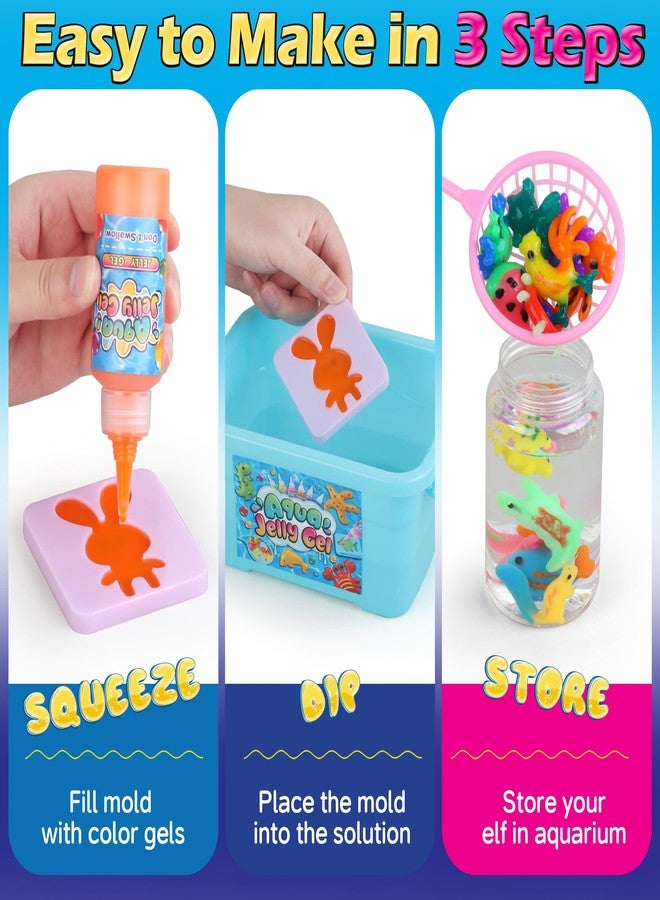 wookidel Magic Gel Water Elf Toy Kit, Aqua Fairy Water Gel Kit for Kids with 10PCS Aqua Jelly Gels & Animal Mold, Gift for Christmas, Easter, Birthday, New Year, Creative Art Craft Girls 6 7 8 9 10 Year Old - Image 2